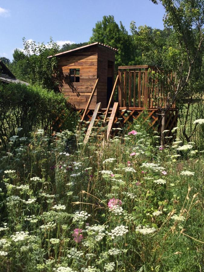 Bed and Breakfast Loft Atypique Villeneuve-de-Rivière Exterior foto
